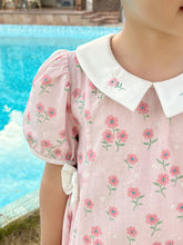 DAZY Young Girl Ditsy Floral Bow Decor Puff Sleeve Dress Summer